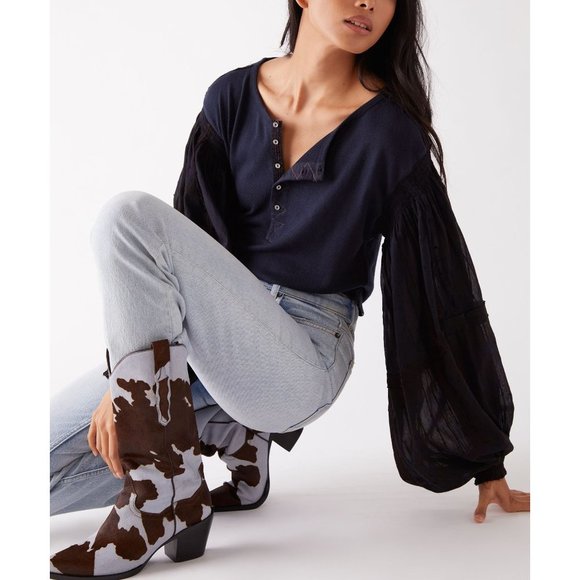 Free People Tops - NWT Free People Light Magic Henley / Deepest Navy